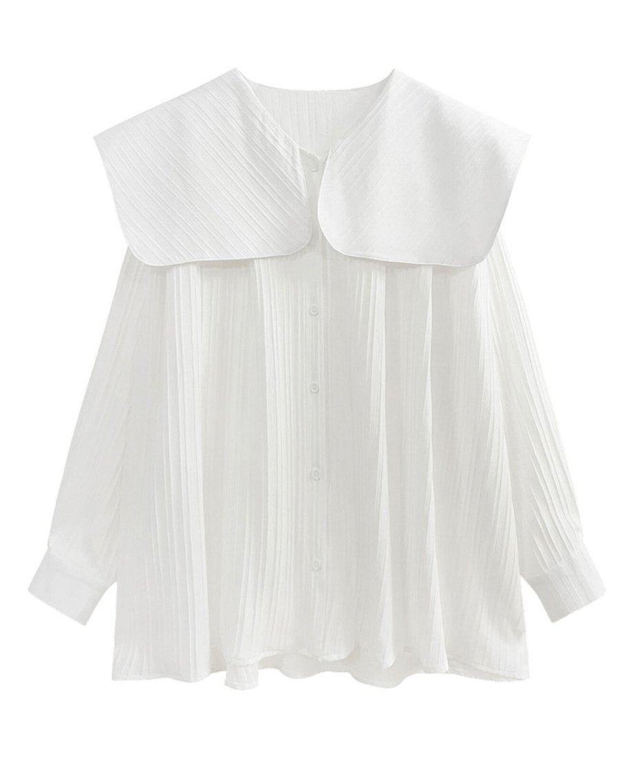 Pleated Sailor Collar Blouse