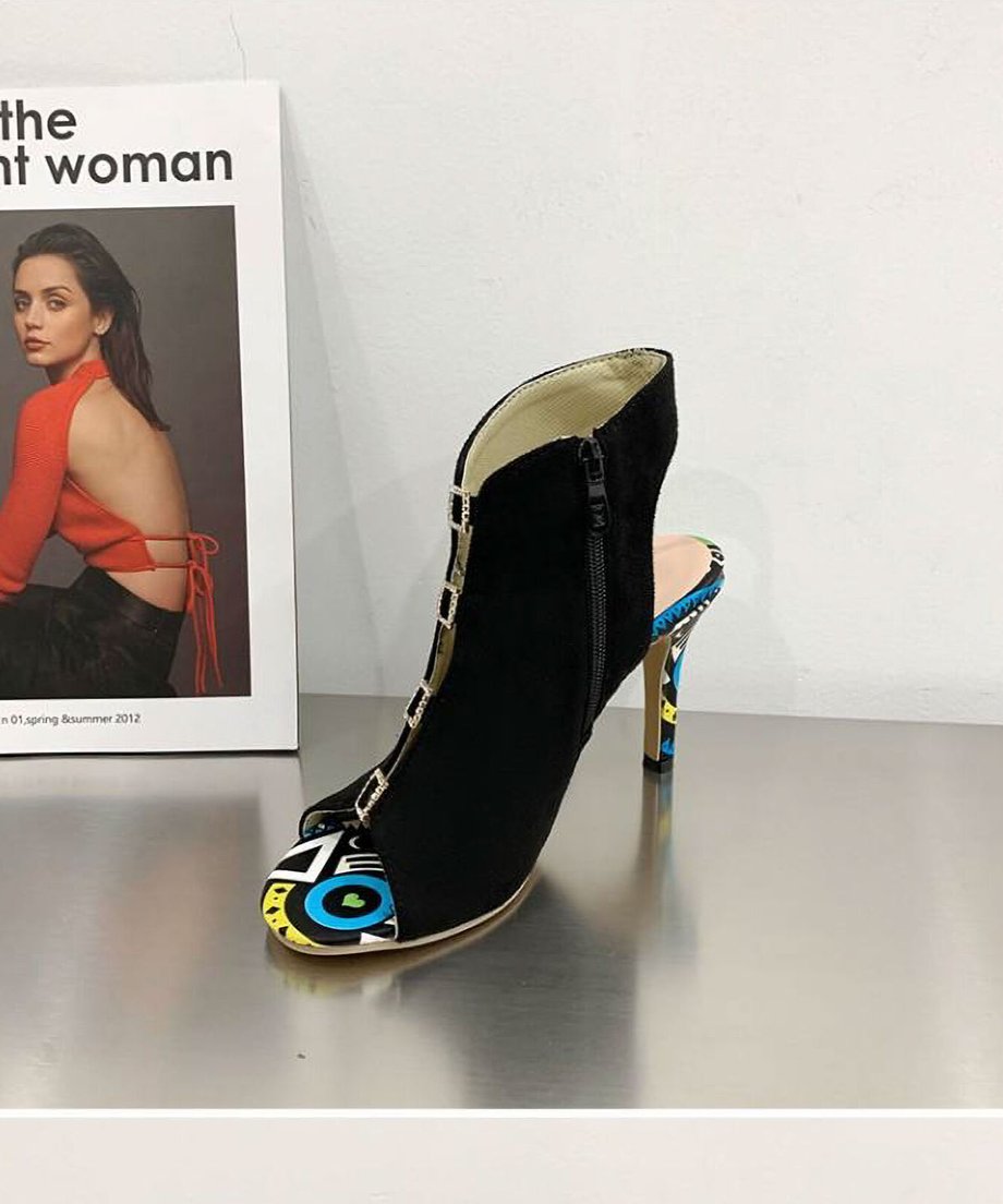 Square Stone High Heels
