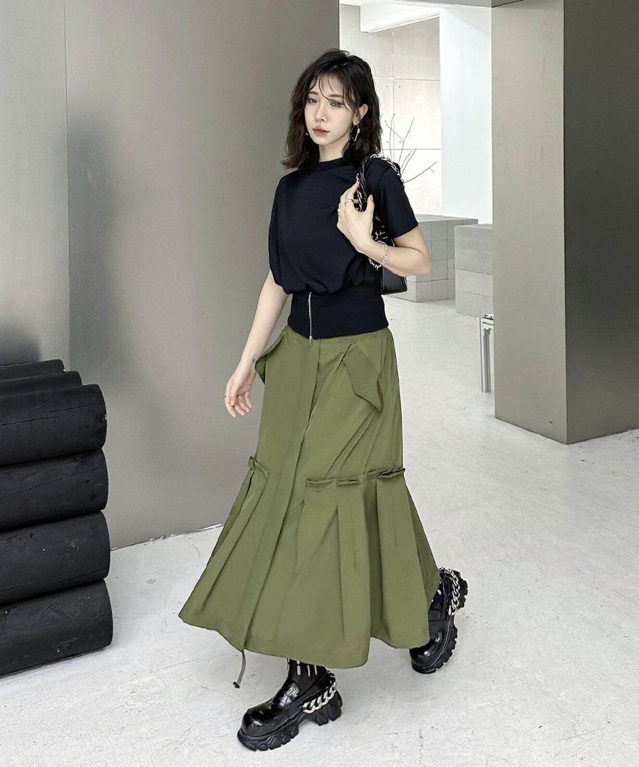 Flap Pocket Mermaid Skirt