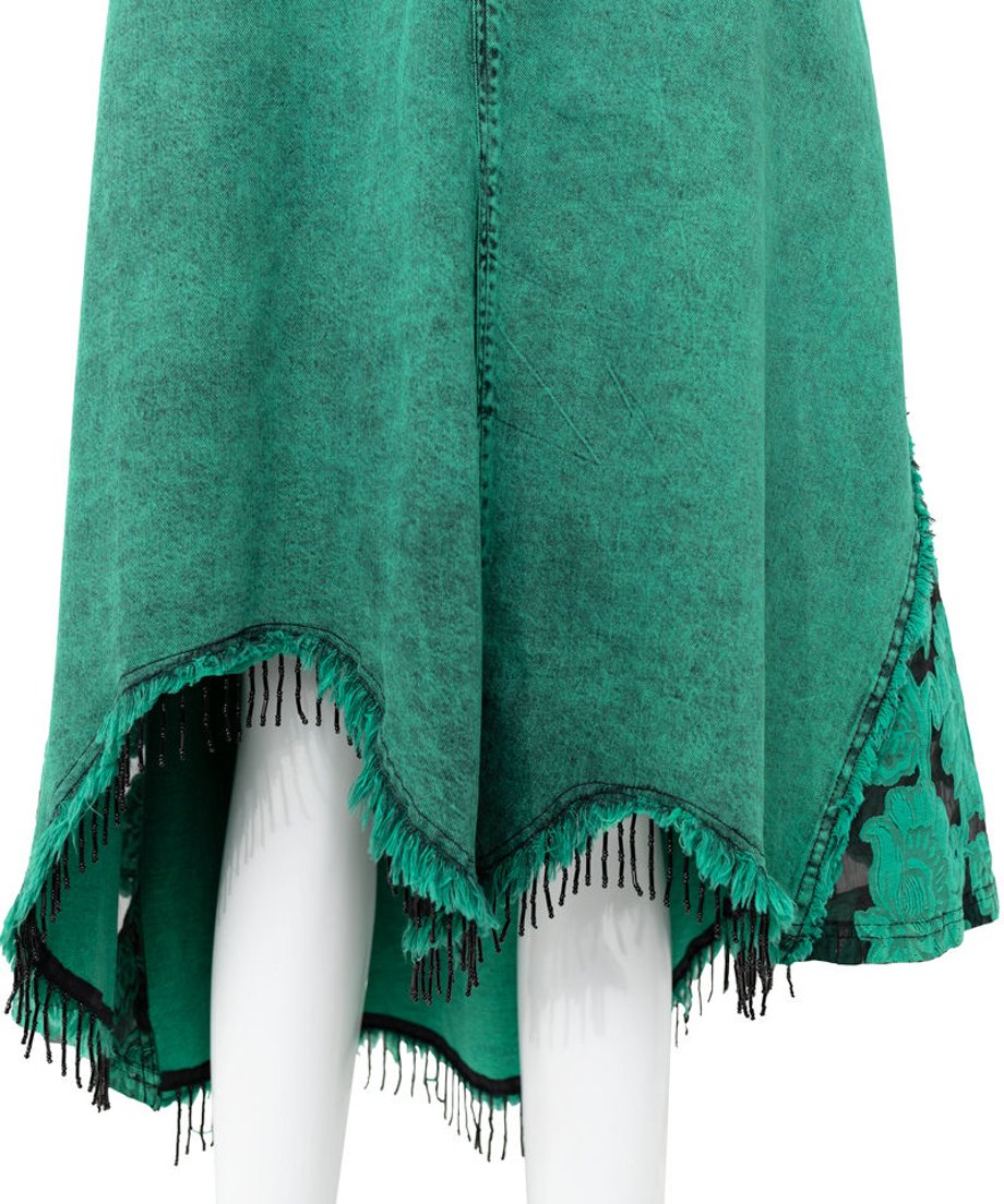 Lace Blocking Skirt