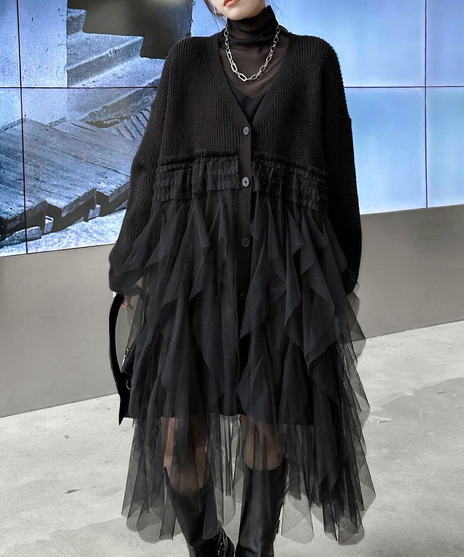 Tulle Tiered Cardigan