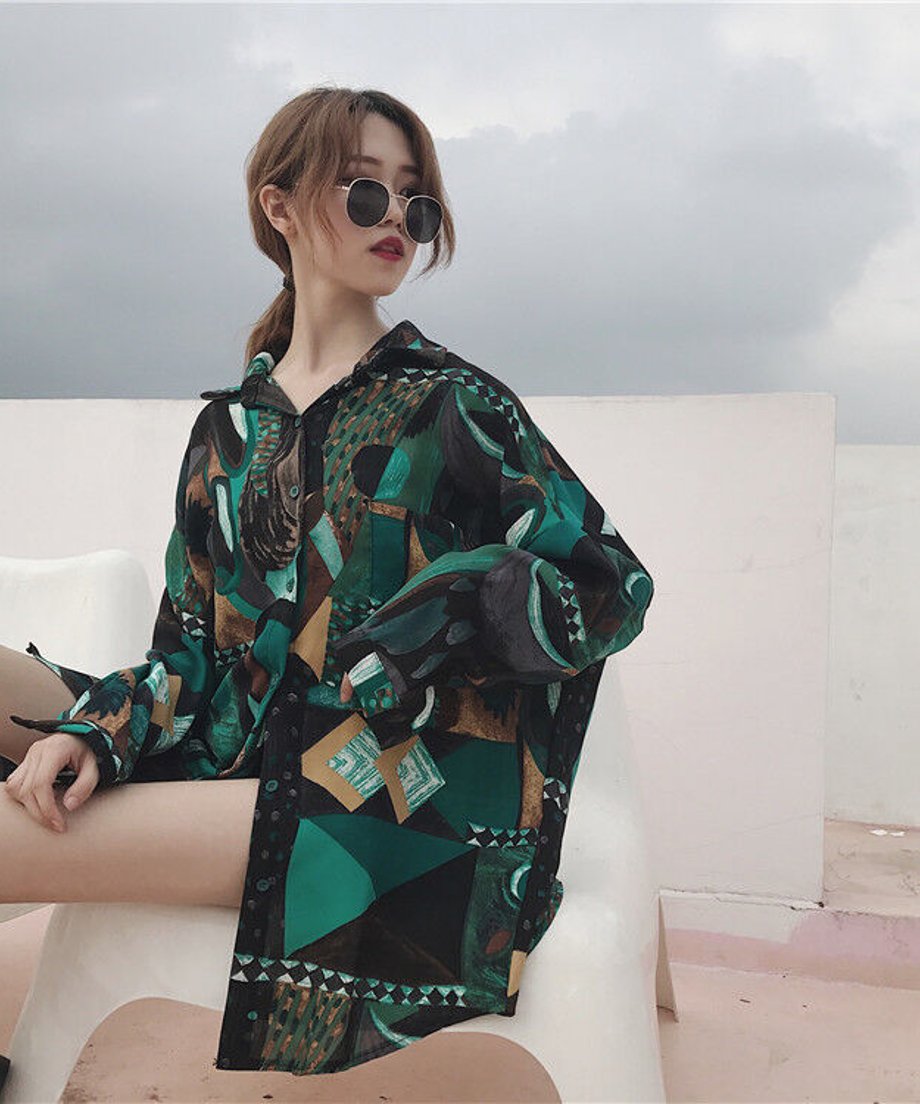 Geometry Loose Blouse