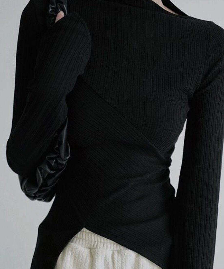 Diagonally Neck Asymmetry Top
