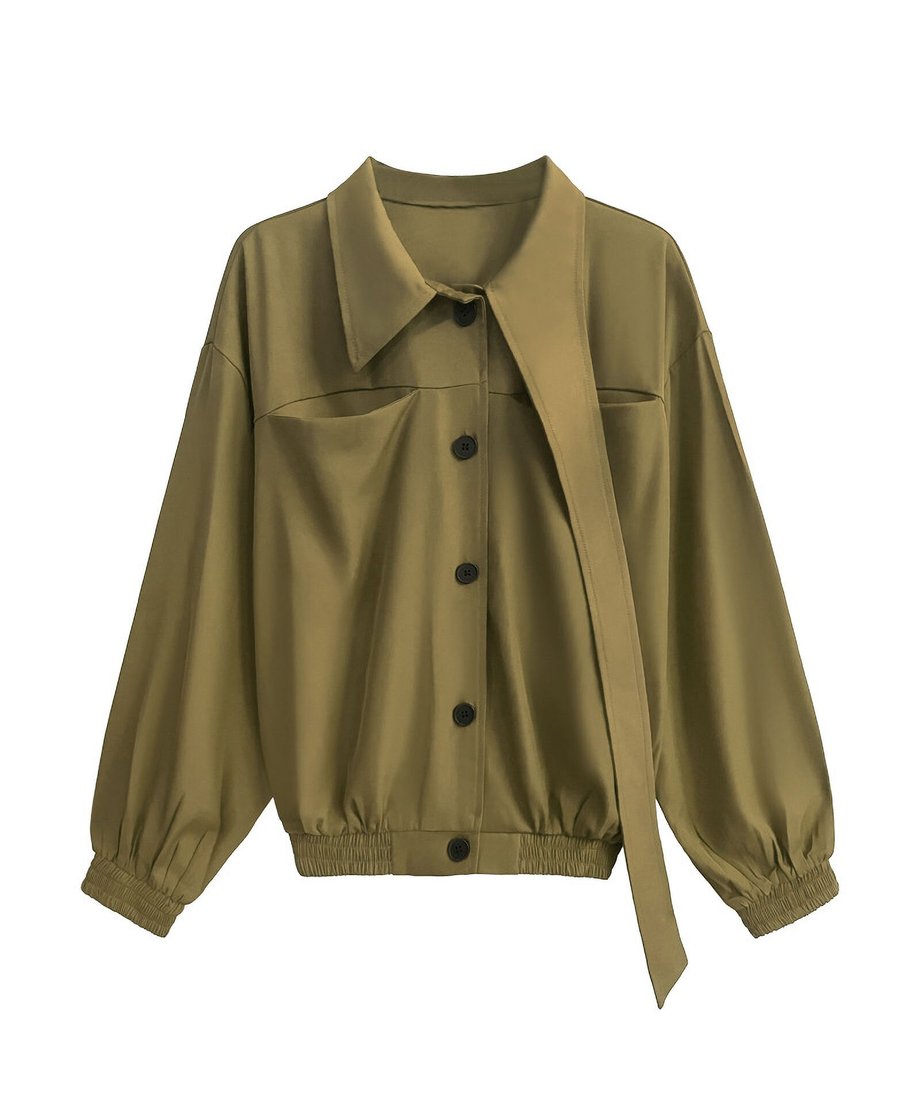 Scarf Detail Volume Jacket