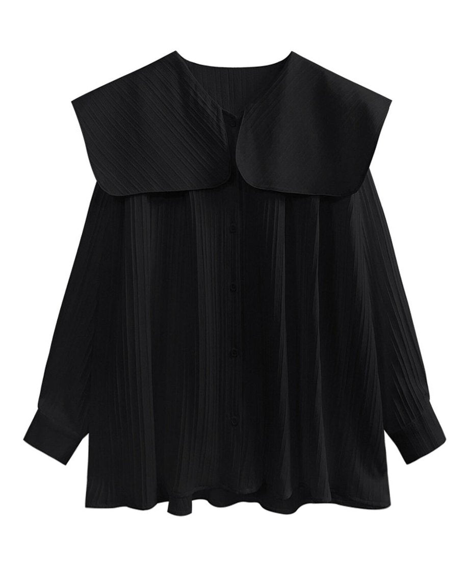 Pleated Sailor Collar Blouse