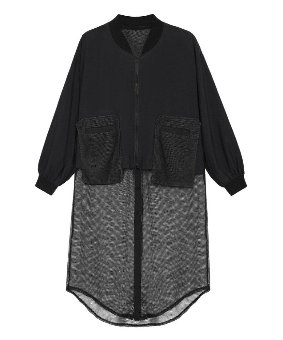 Mesh Switch Zip Cardigan
