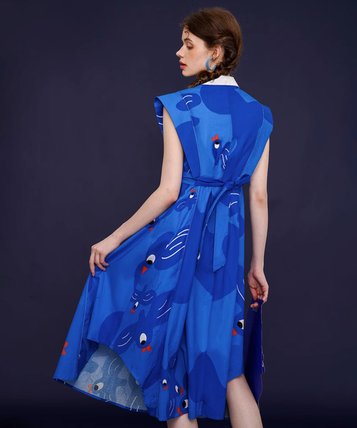Blue Bird Flared Dress