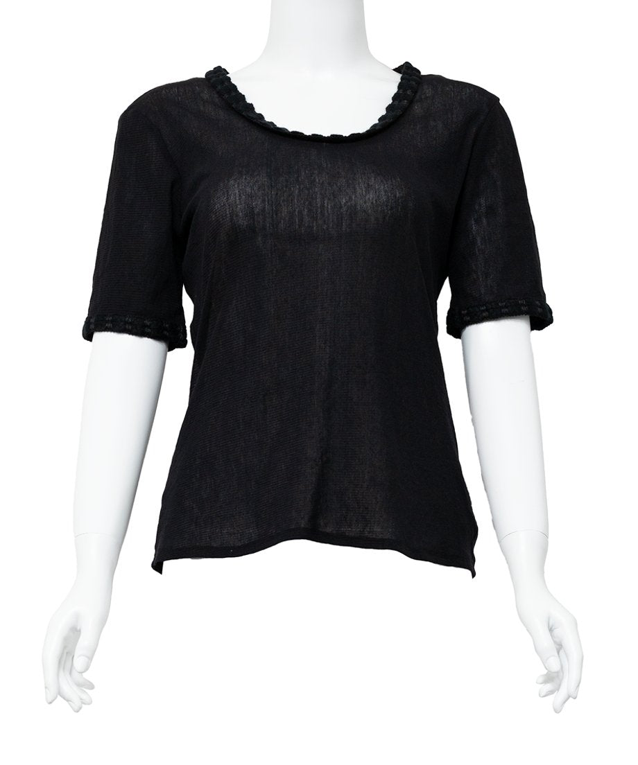 U-neck See-through Top