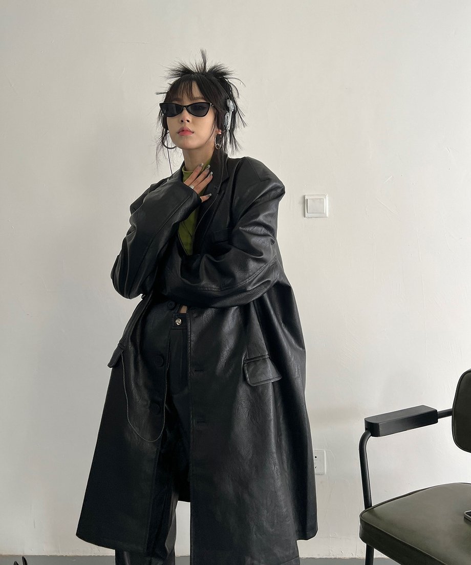 Oversized Faux Leather Jacket