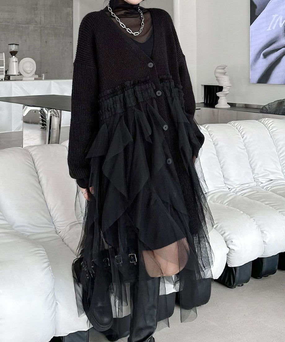 Tulle Tiered Cardigan