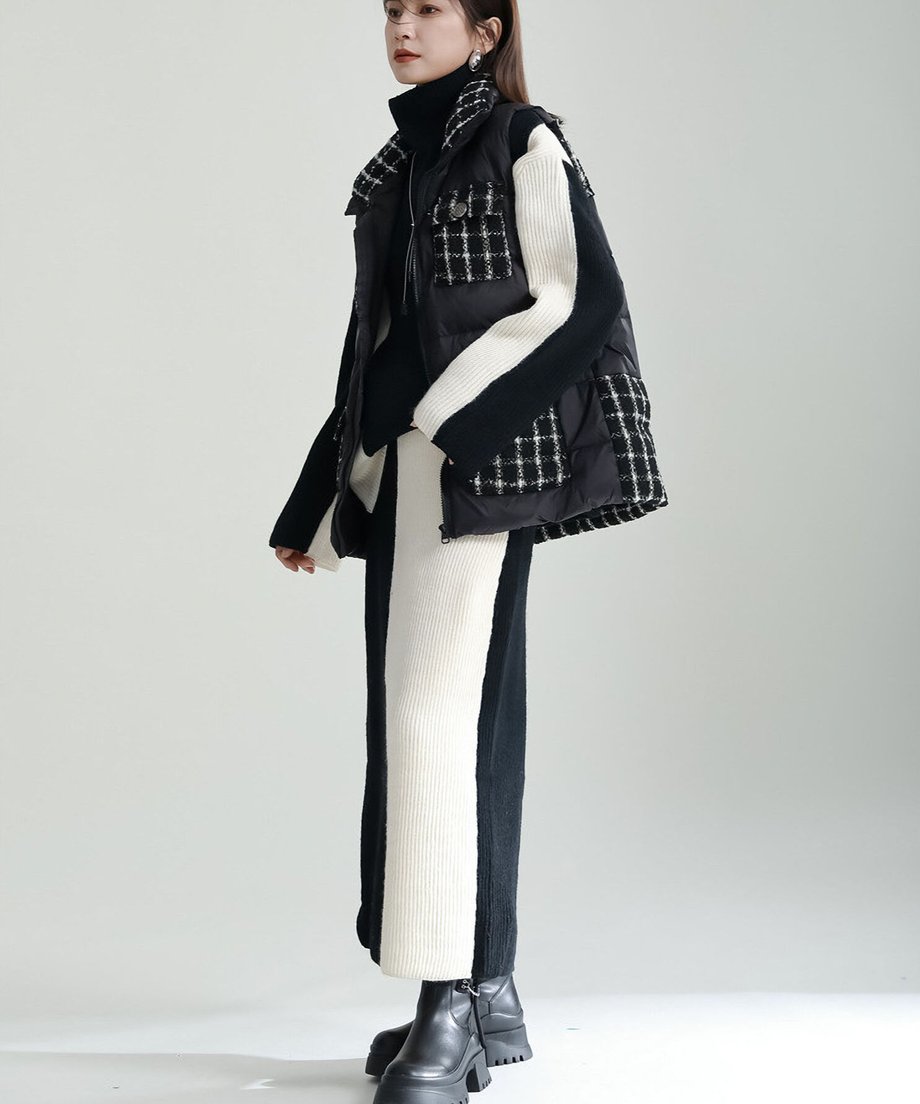 Bicolor Sweater & Skirt Co-ord