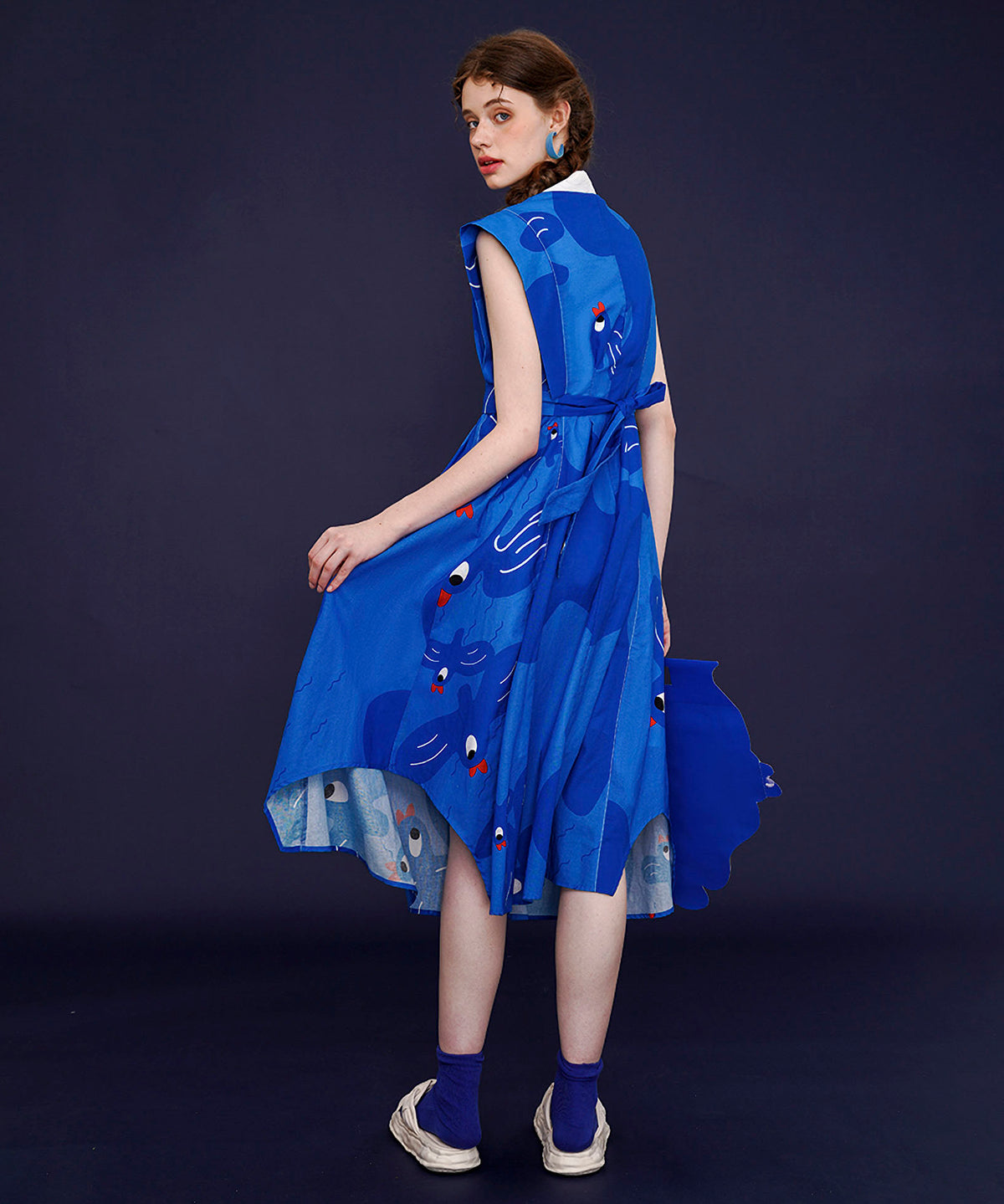 Blue Bird Flared Dress