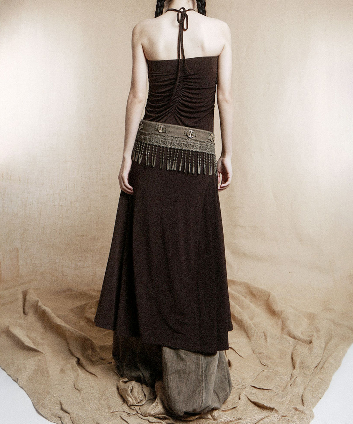 Tassel Belt Lantern Pants