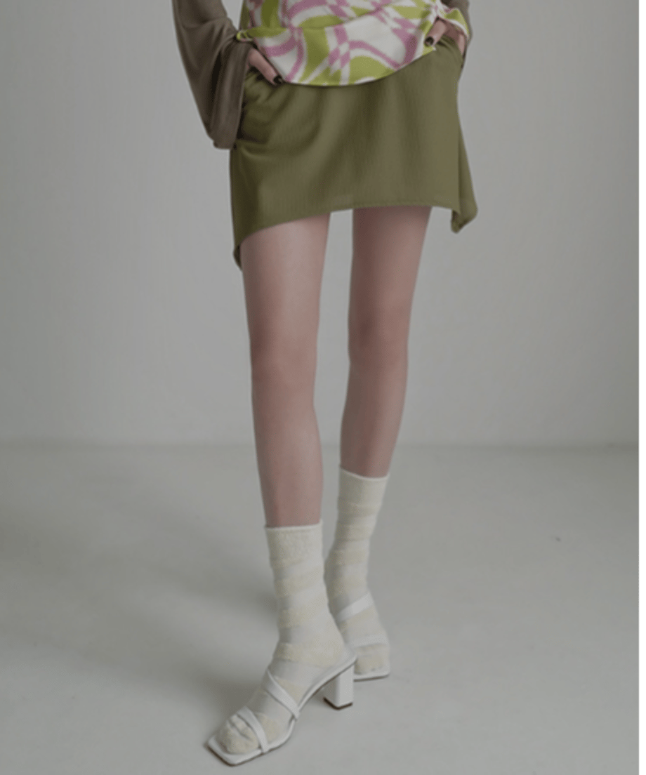 Asymmetric Skirted Flare Pants