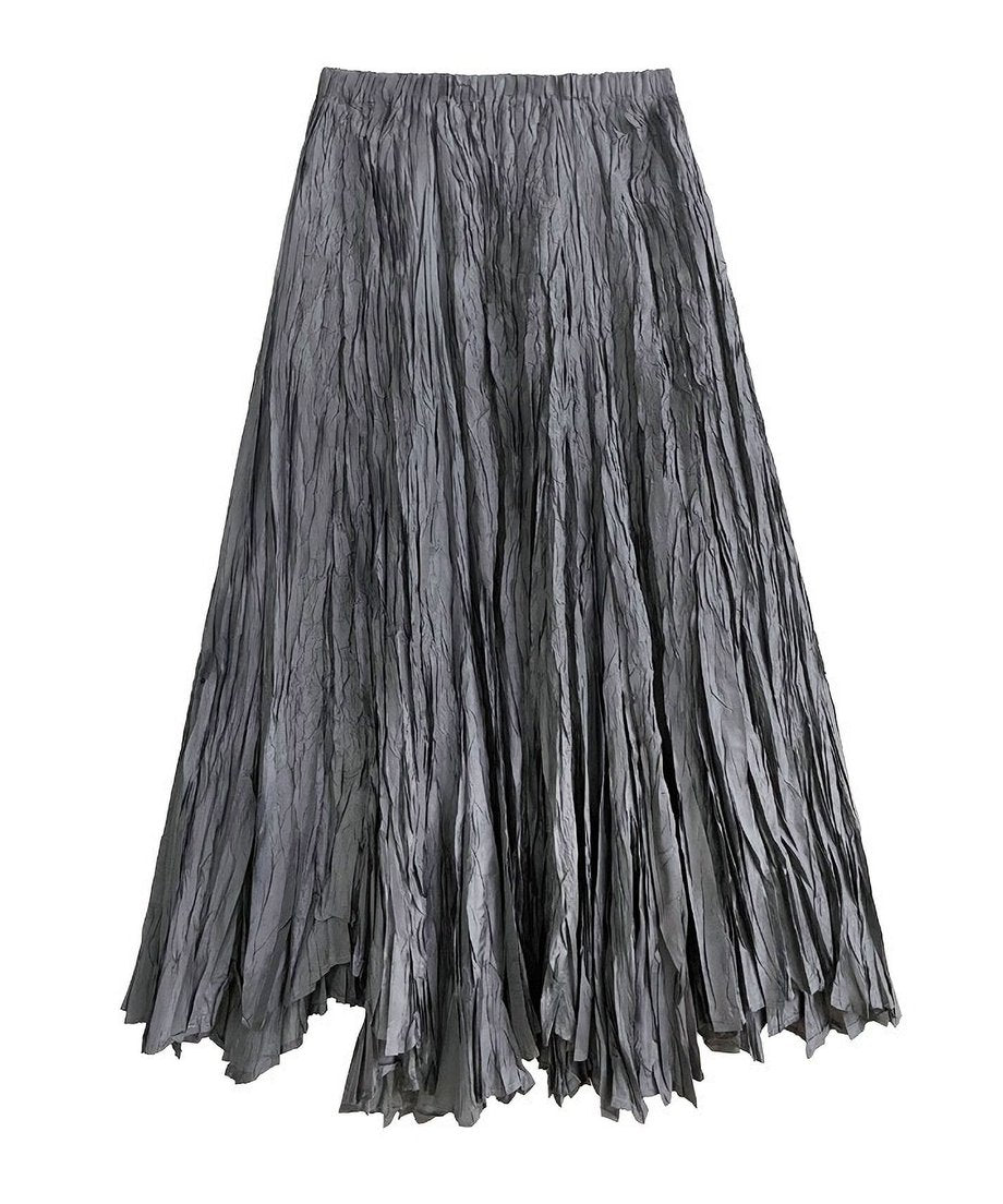 Wrinkle Flare Long Skirt