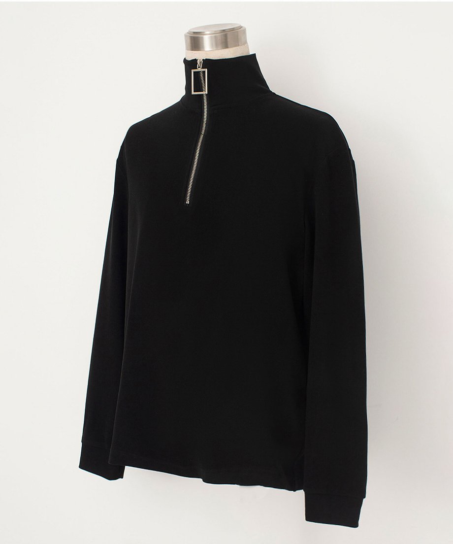 Square Zip High Neck Top