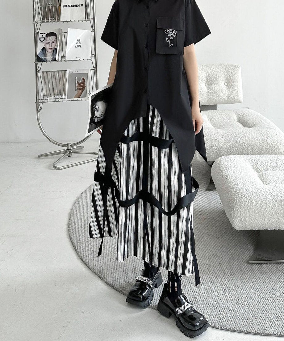String Ribbon Flare Skirt
