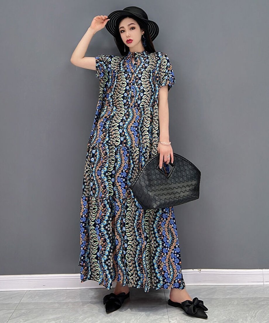 Swan Neck Botanical Dress