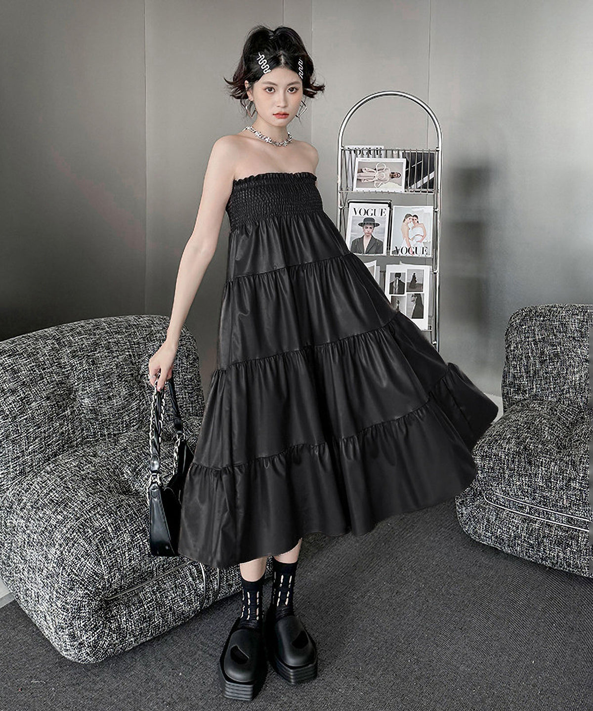 Gathering Flare Skirt