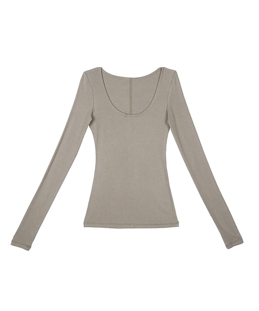 Oval-neck Top