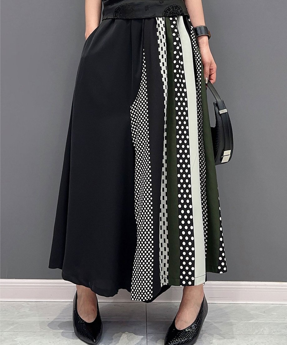 Half Dot Pttern Wide Pants