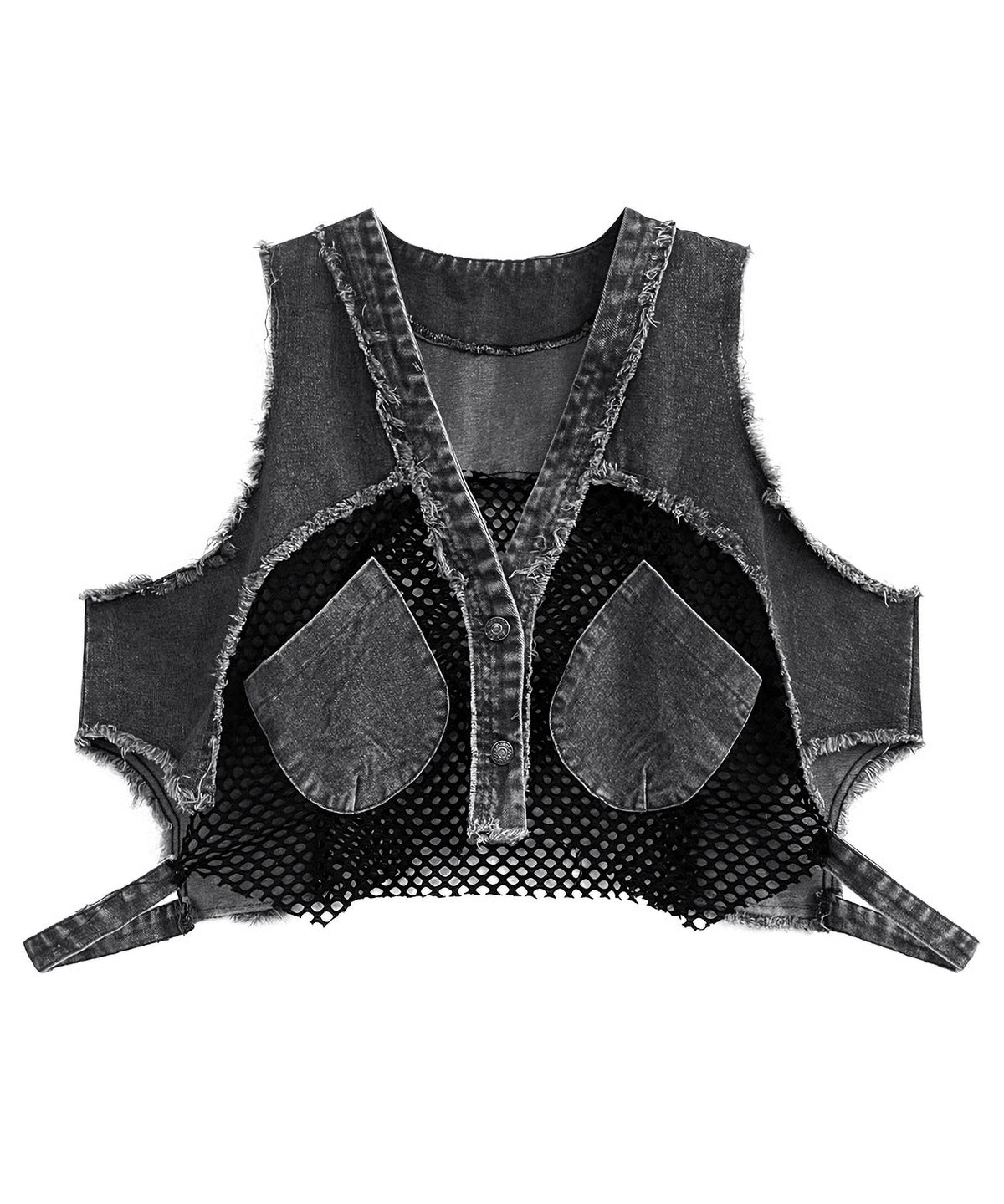 Mesh Denim Vest