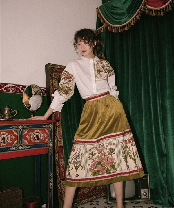 Botanical Flare Skirt