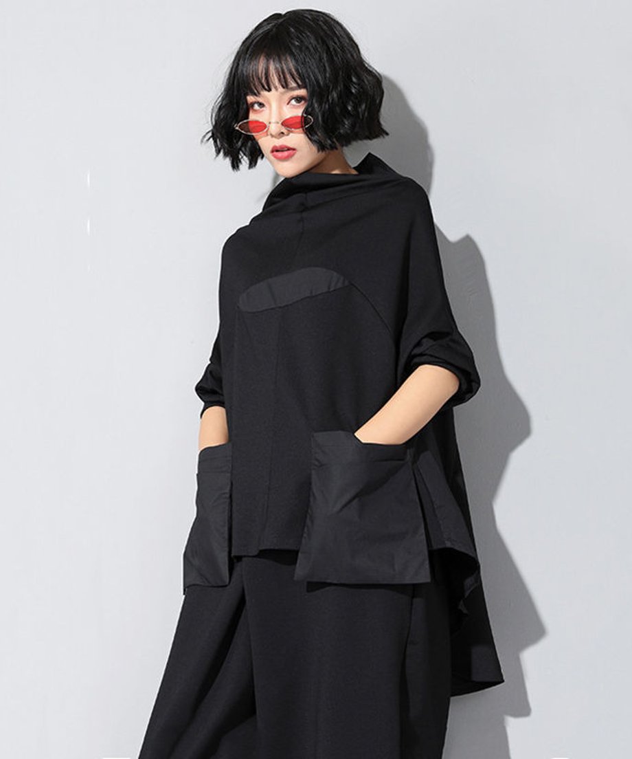 High Neck Box Pocket Top