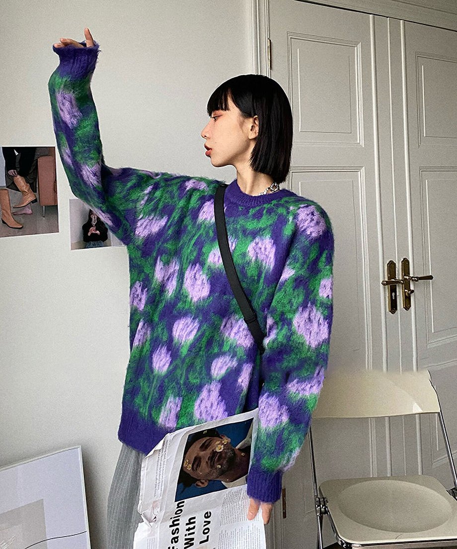 Flower Jacquard Sweater