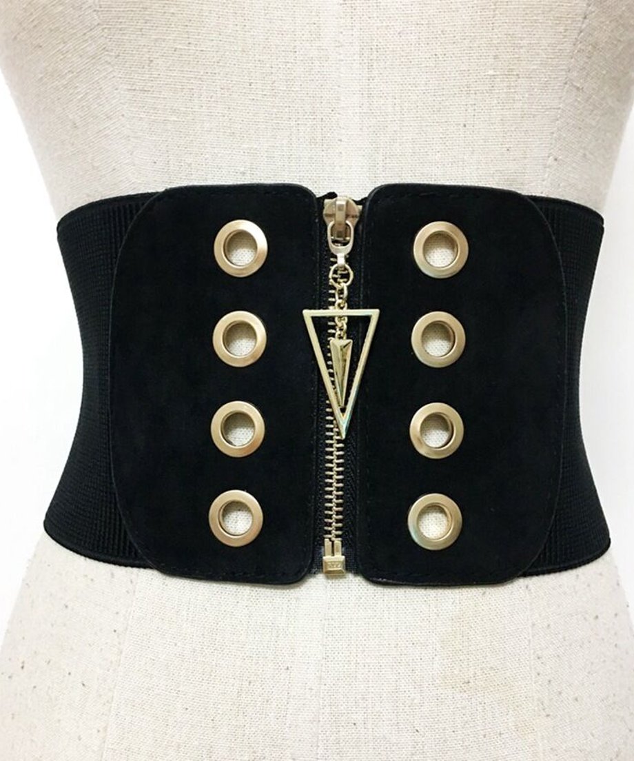 Eyelet Zip Rib Belt
