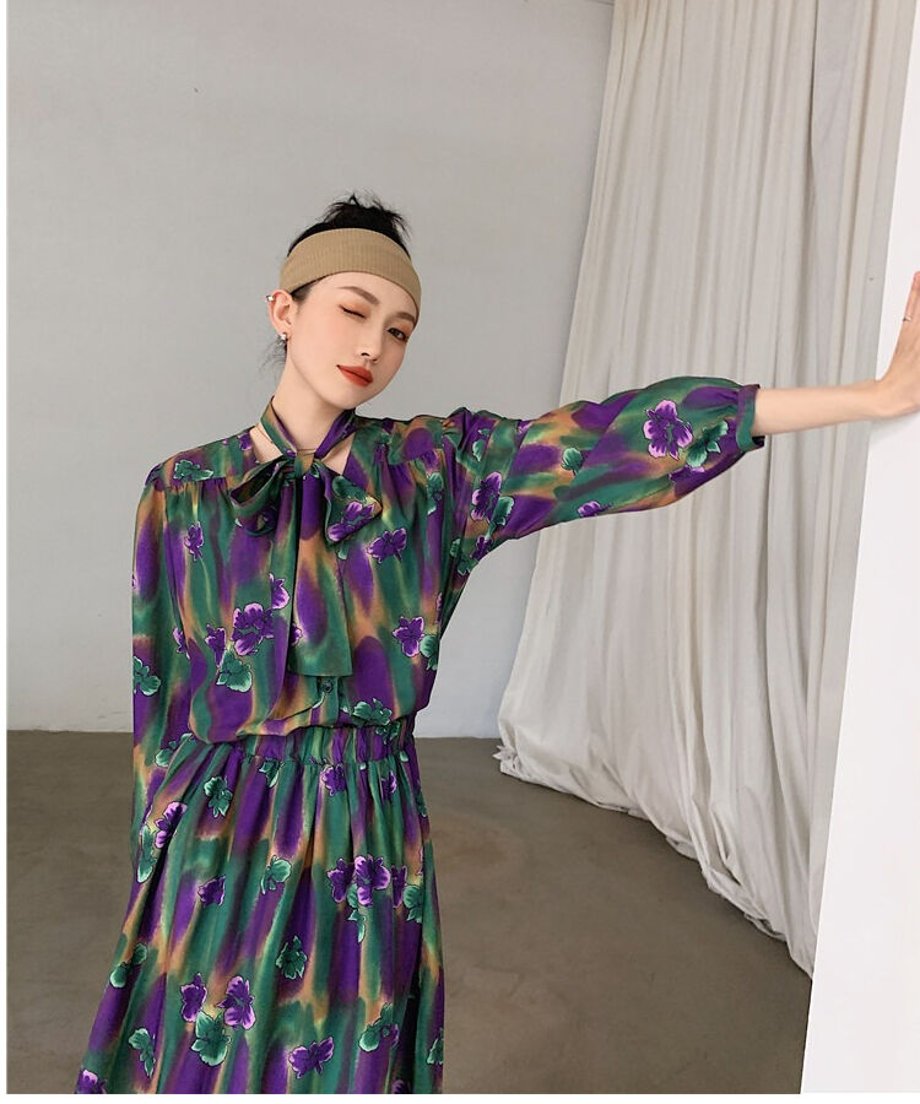 Iris Gradient Belted Blouse