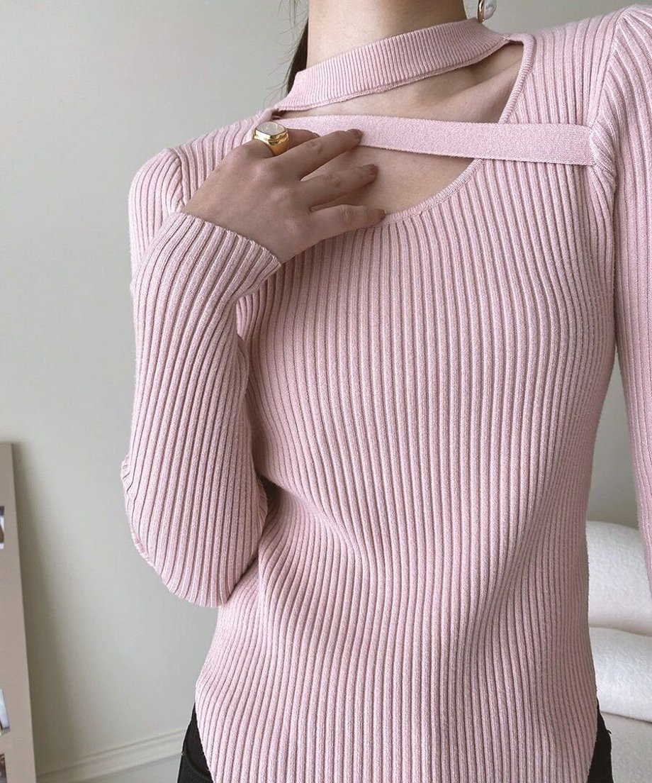 Asymmetric Rib Knit Top