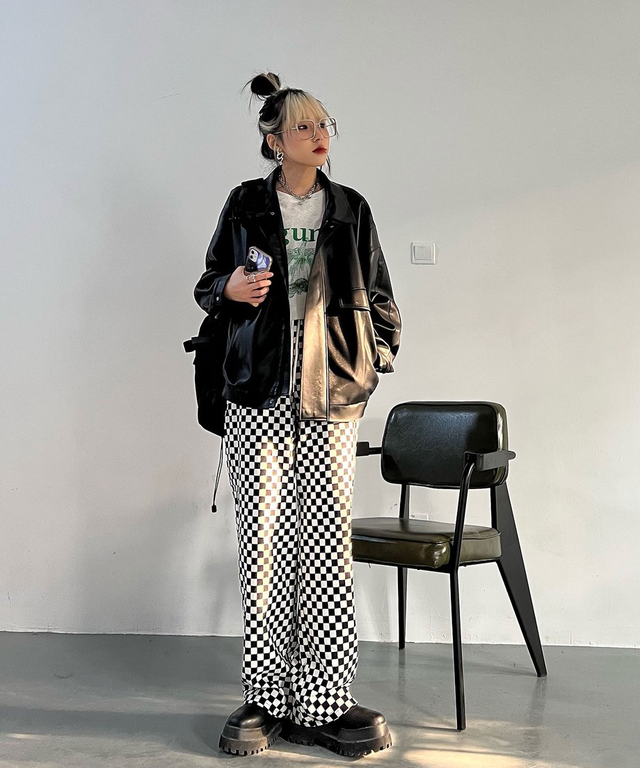 Flap Pocket Faux Leather Jacket