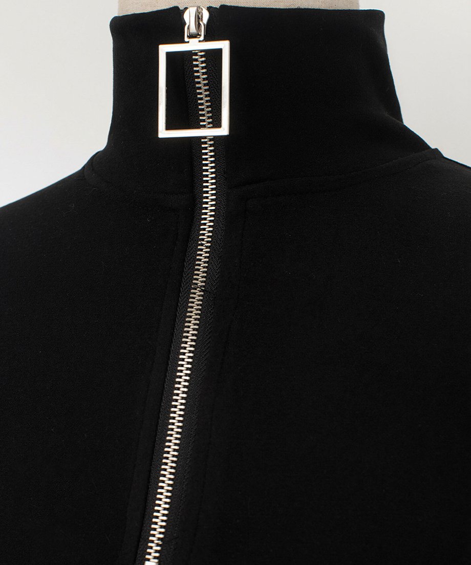 Square Zip High Neck Top