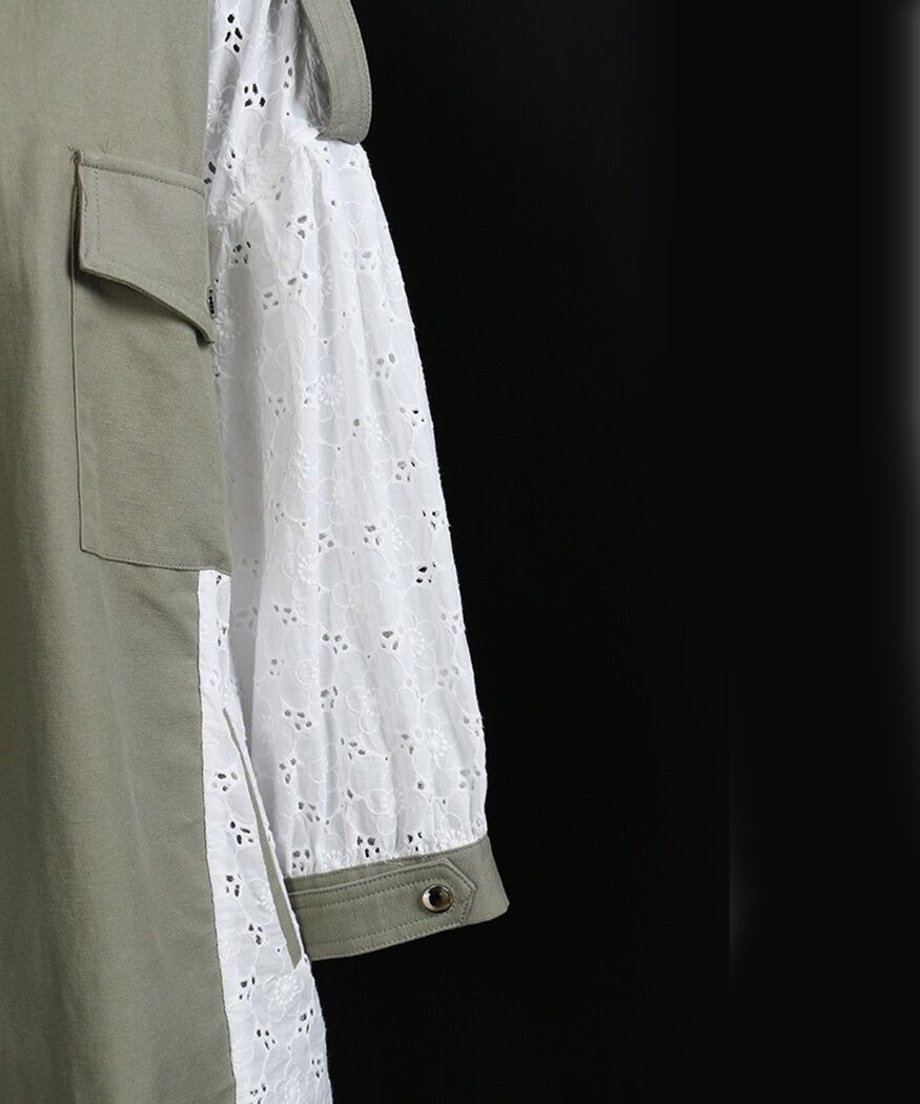 Lace Switching Short Coat