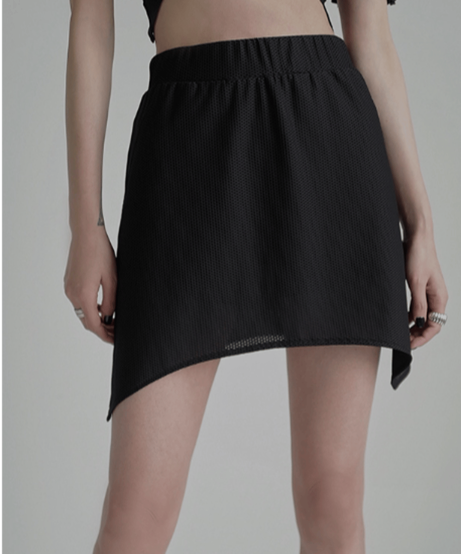 Asymmetric Skirted Flare Pants