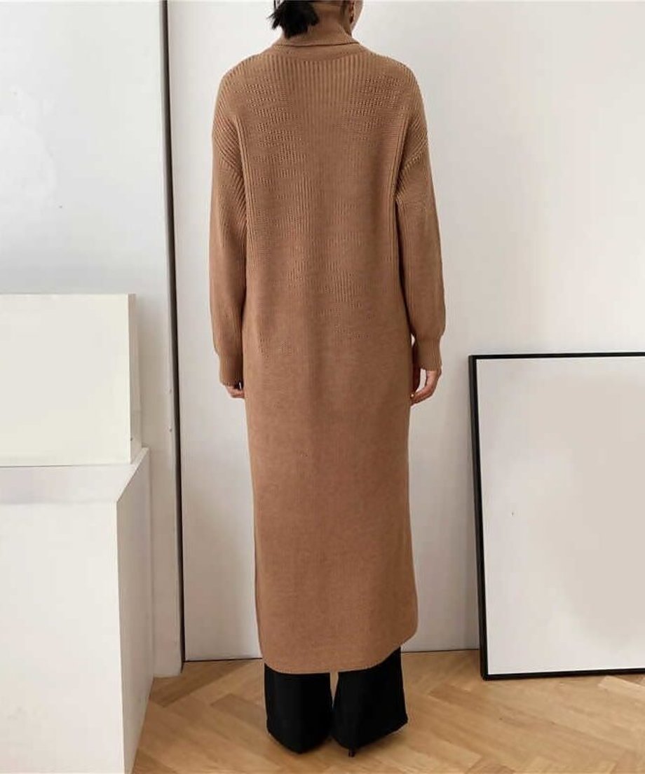 Long Knit Drape Sweater
