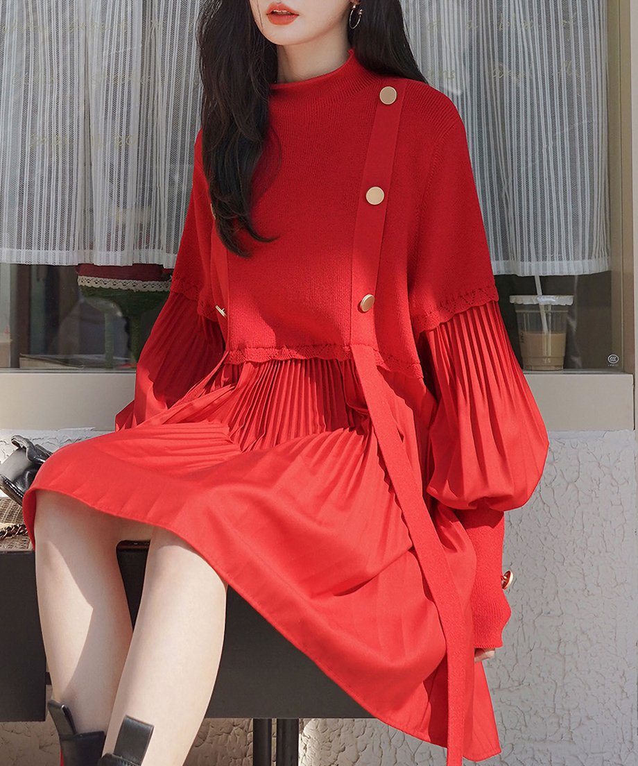 Lantern Sleeve Dress