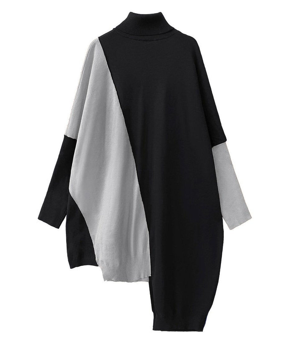 Diagonal Switch Sweater Dress