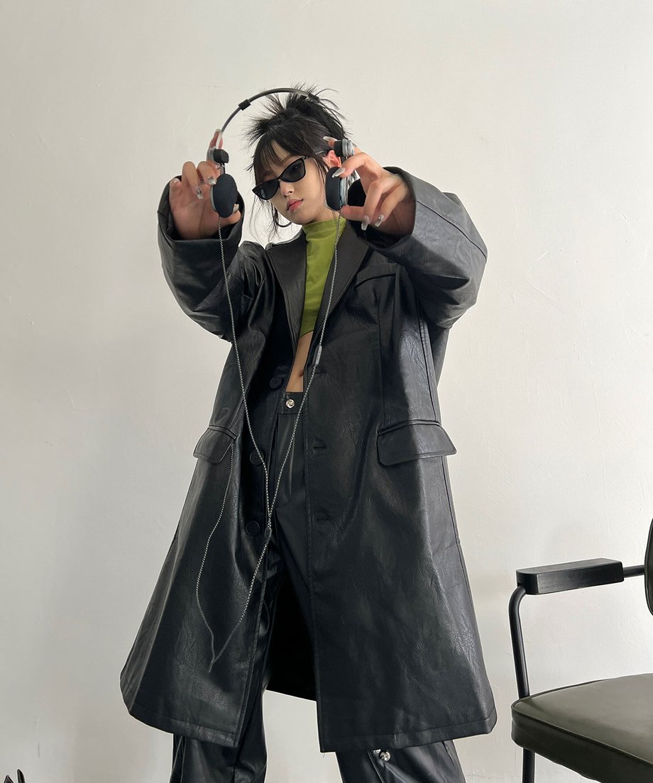 Oversized Faux Leather Jacket