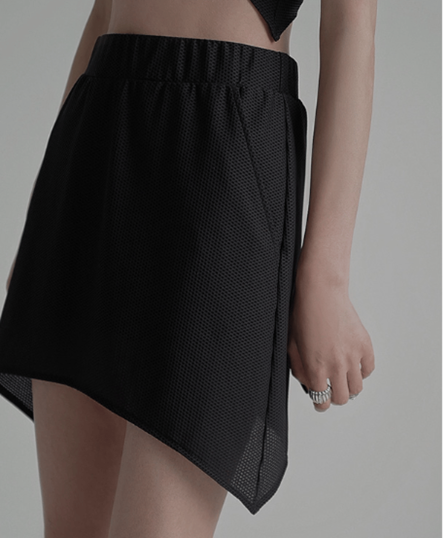 Asymmetric Skirted Flare Pants