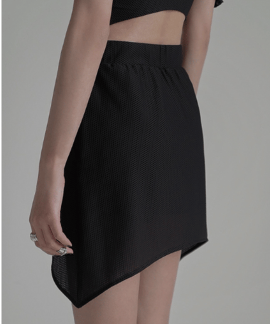 Asymmetric Skirted Flare Pants