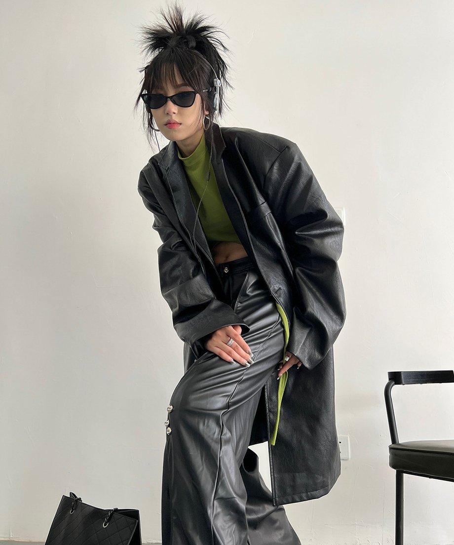 Oversized Faux Leather Jacket