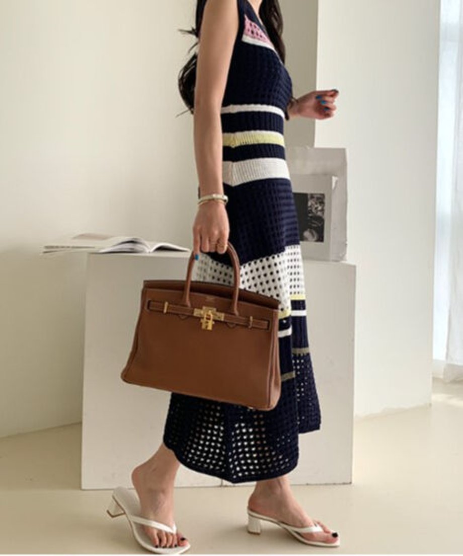 Striped Mesh Dress