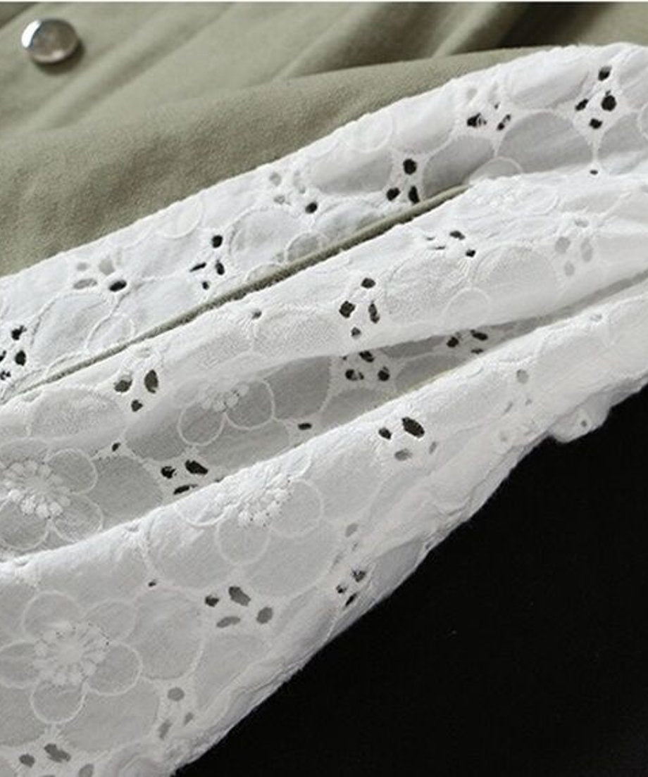 Lace Switching Short Coat