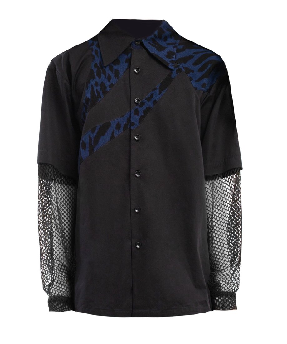 Sleeve Mesh Blouse