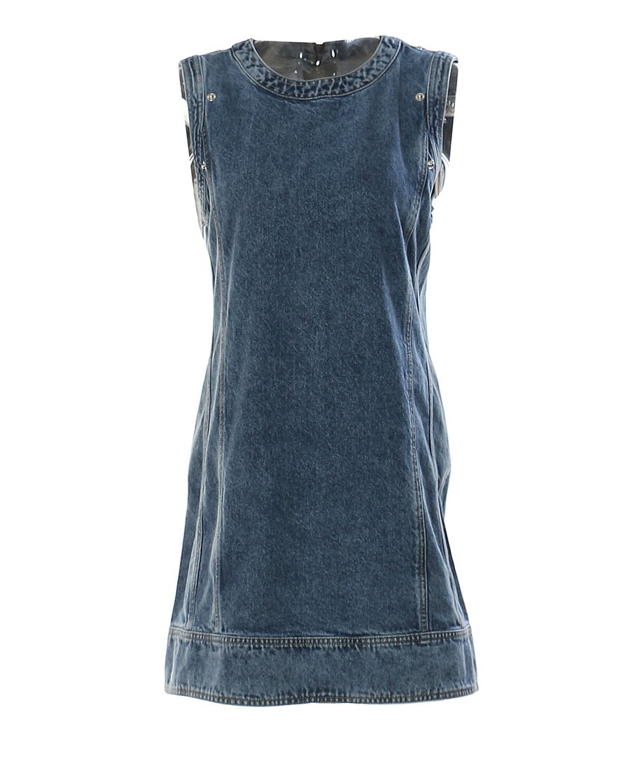 Detachable Sleeve Denim Mini Dress