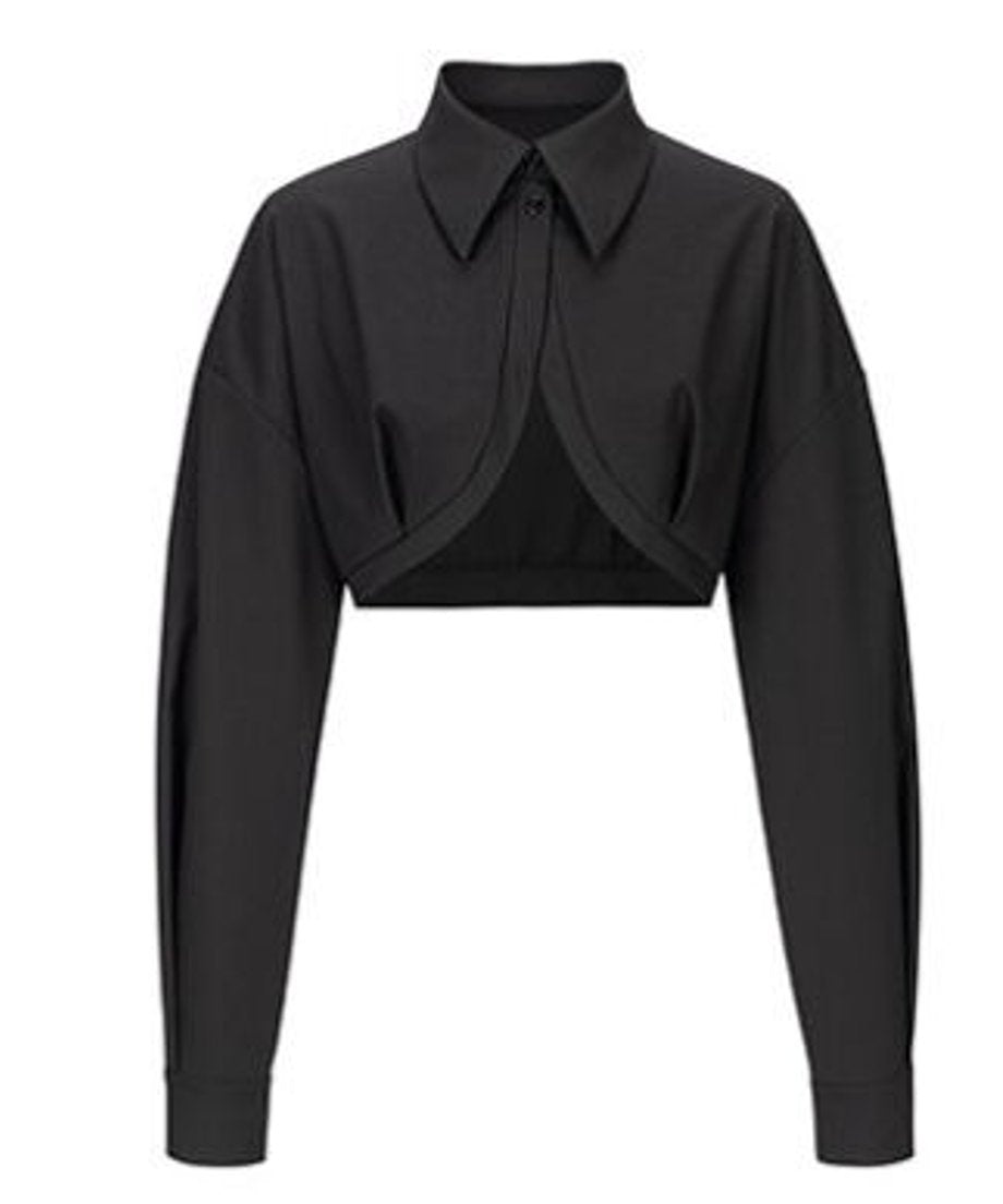 Round Tail Cropped Blouse