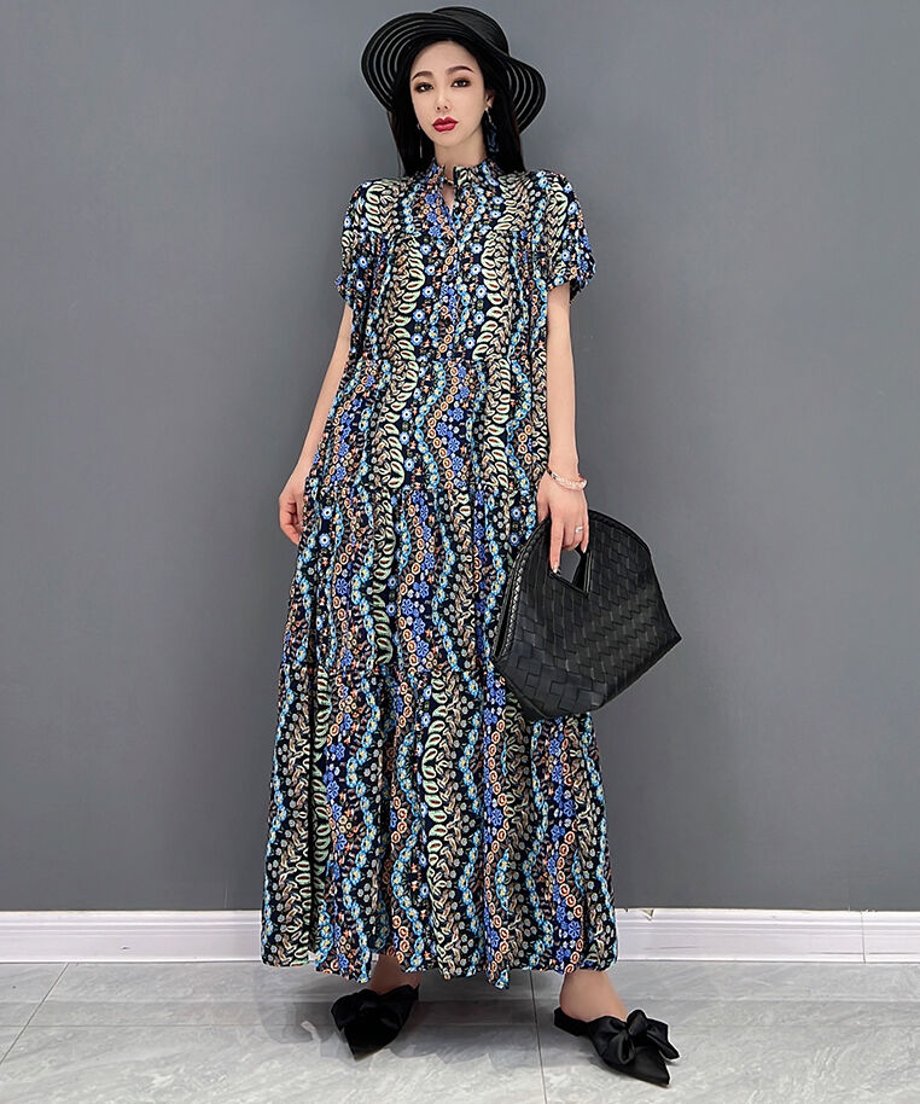 Swan Neck Botanical Dress