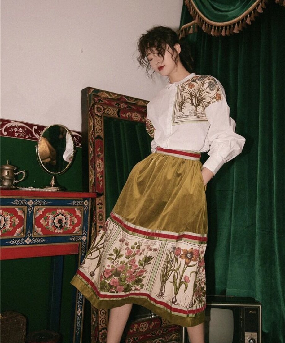 Botanical Flare Skirt